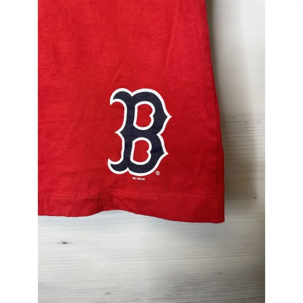 Boston Red Sox Shirt‎ Womens M Red MLB Baseball Green Monster Nike Cotton Tee